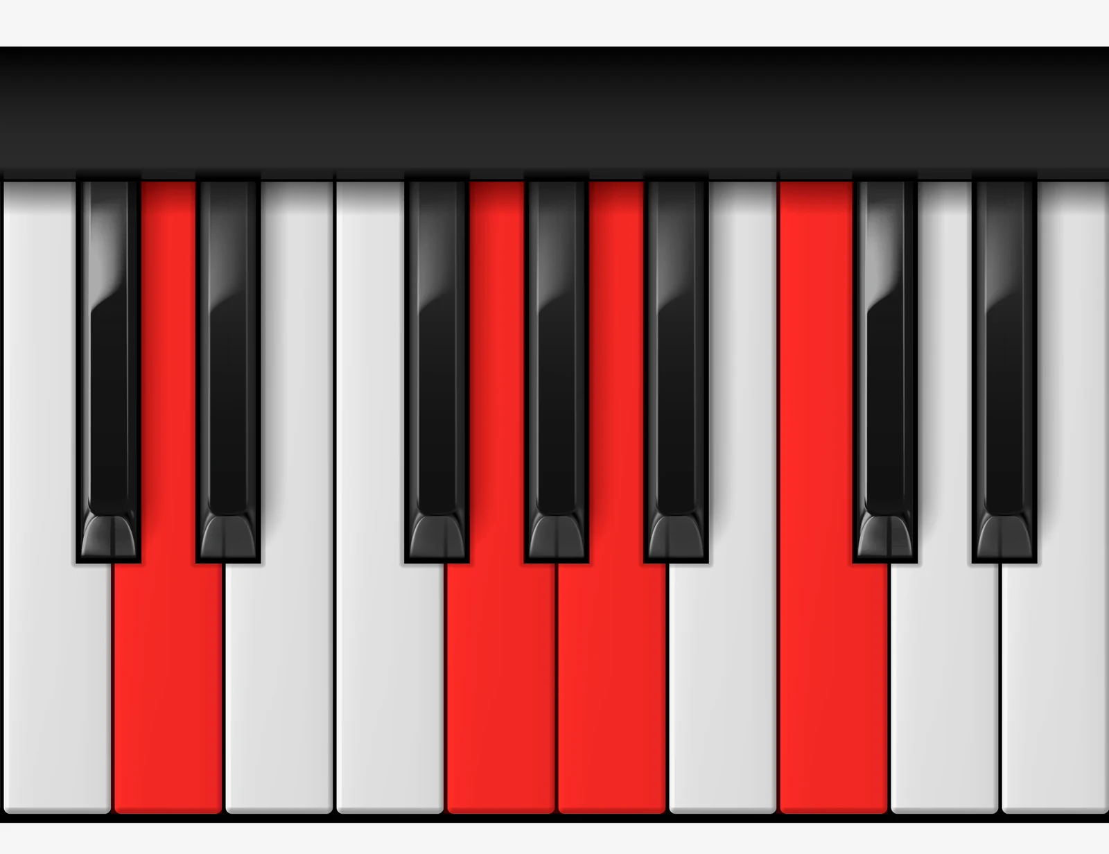D 7sus4 piano chord, root position — D, G, A, C