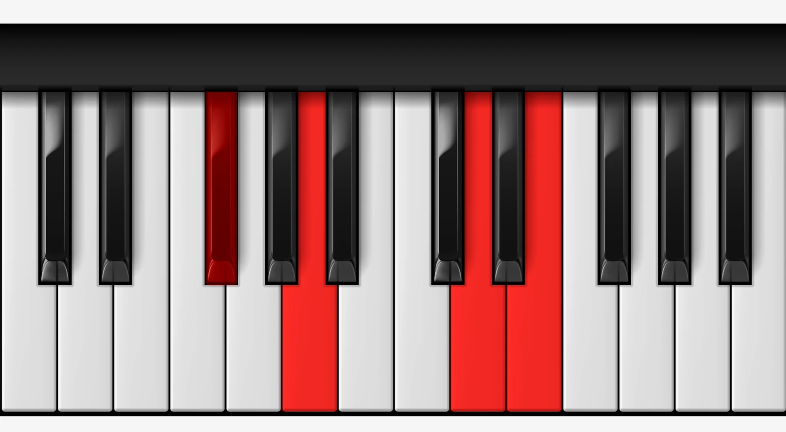 D Add 9 piano chord, 1st inversion — F#, A, D, E