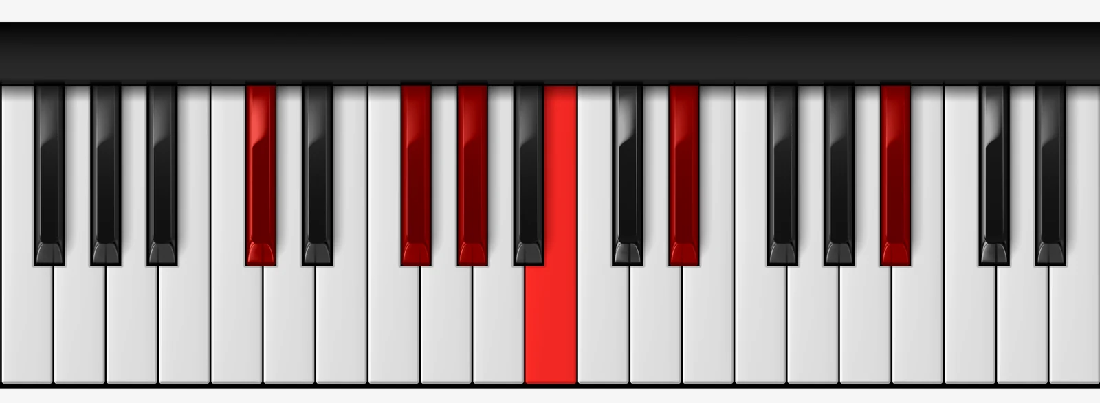 Db 13sus4 piano chord, root position — Db, Gb, Ab, B, Eb, Bb