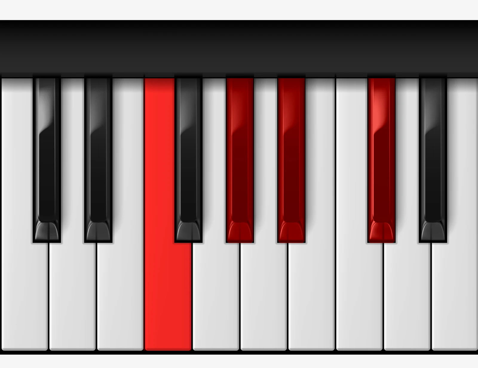 Db Major 6 piano chord, 1st inversion — F, Ab, Bb, Db