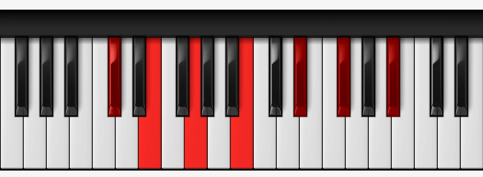 Db mi13♭5 piano chord, root position — Db, E, G, B, Eb, Gb, Bb