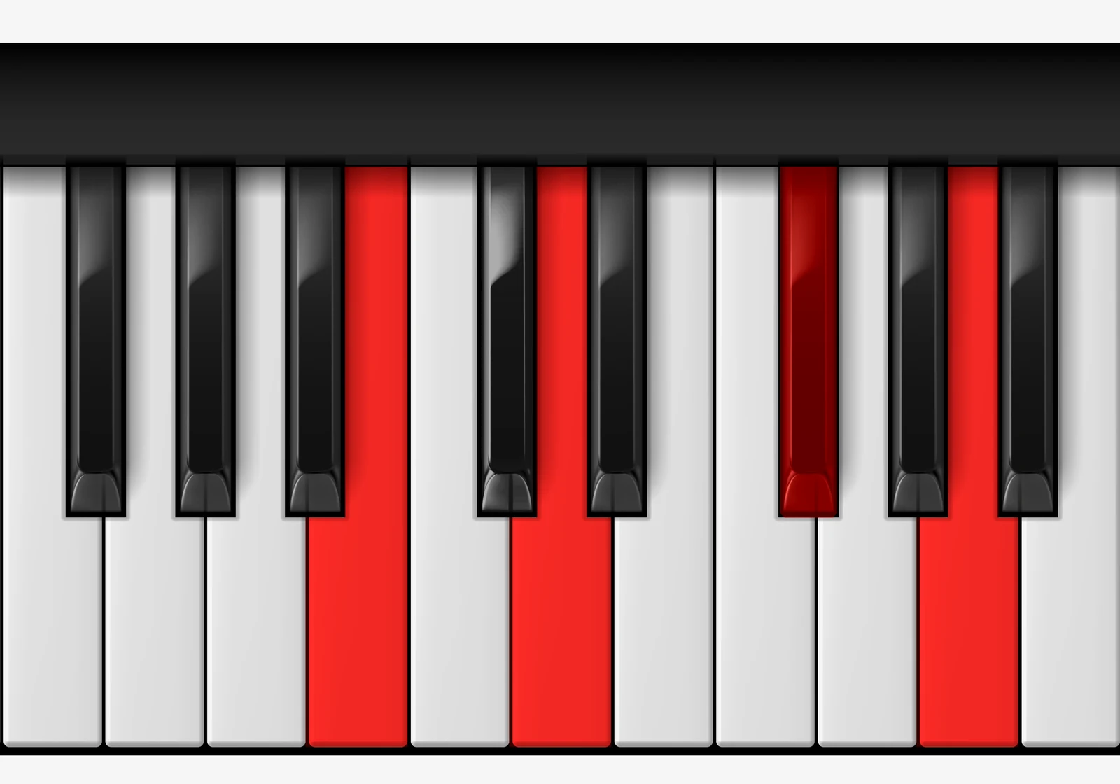 D Major 6 piano chord, 3rd inversion — B, D, F#, A