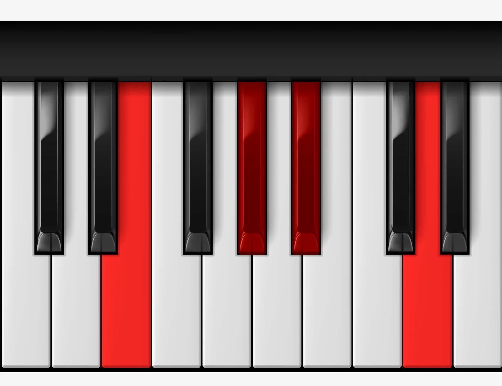 E 7♭5 piano chord, root position — E, G#, Bb, D