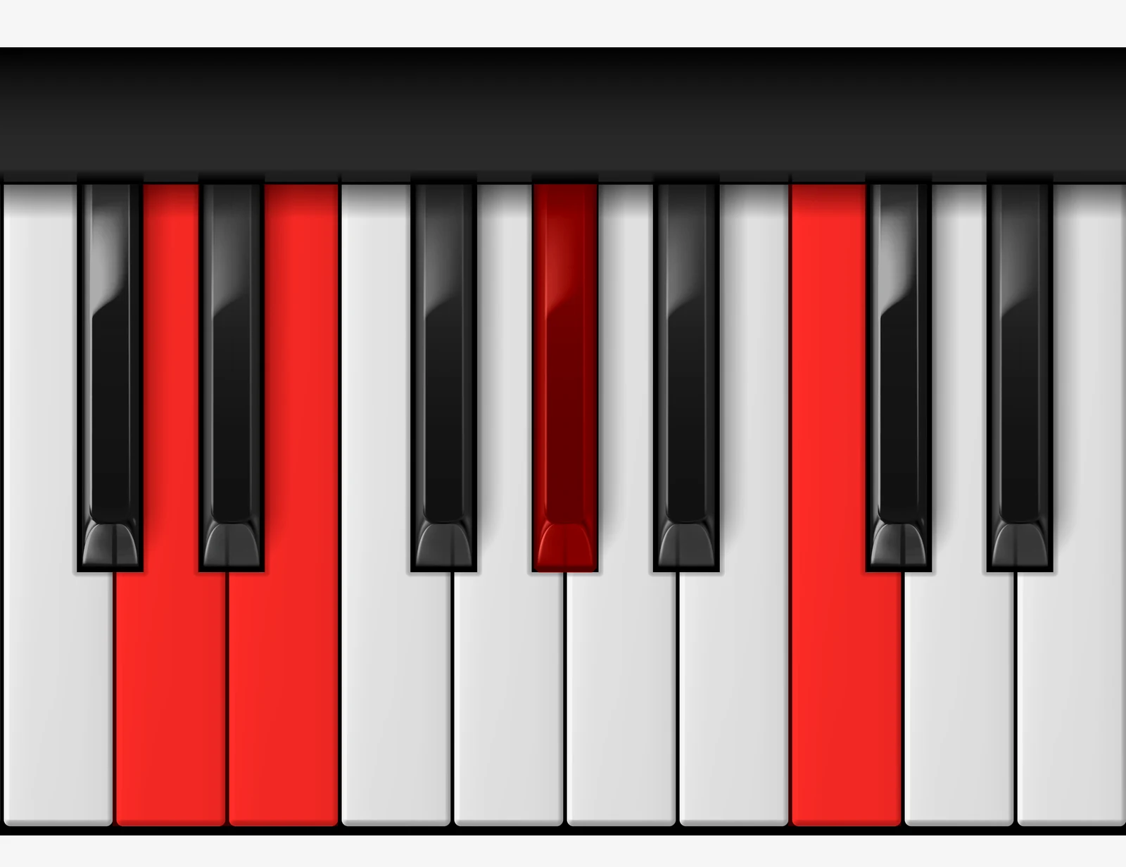 E 7♯5 piano chord, 3rd inversion — D, E, G#, C