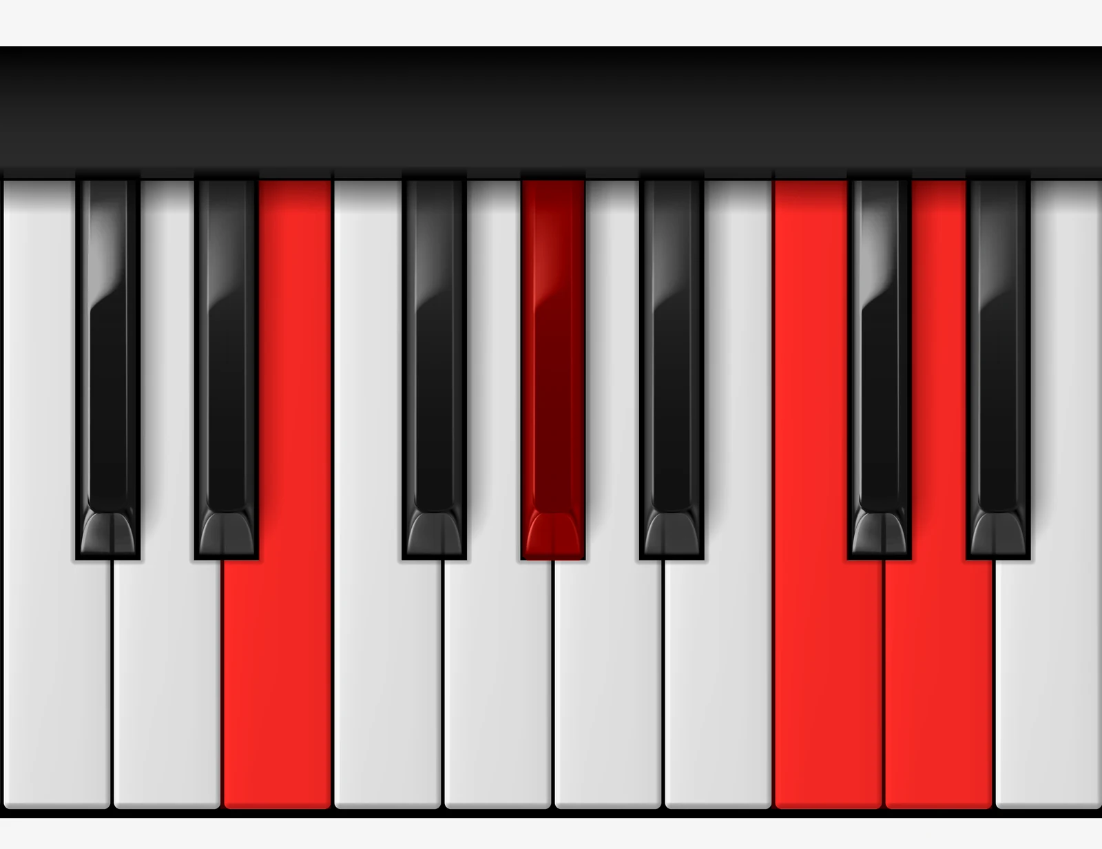 E 7♯5 piano chord, root position — E, G#, C, D