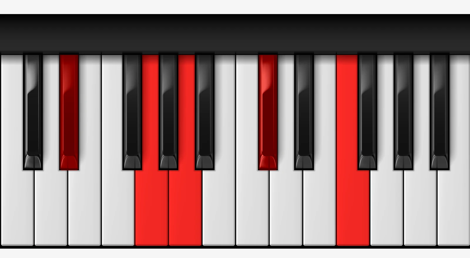 Eb 9♭5 piano chord, root position — Eb, G, A, Db, F