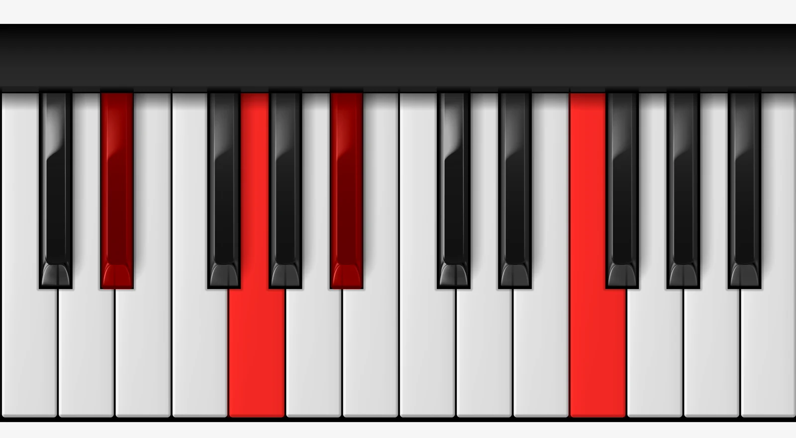 Eb Add 9 piano chord, root position — Eb, G, Bb, F