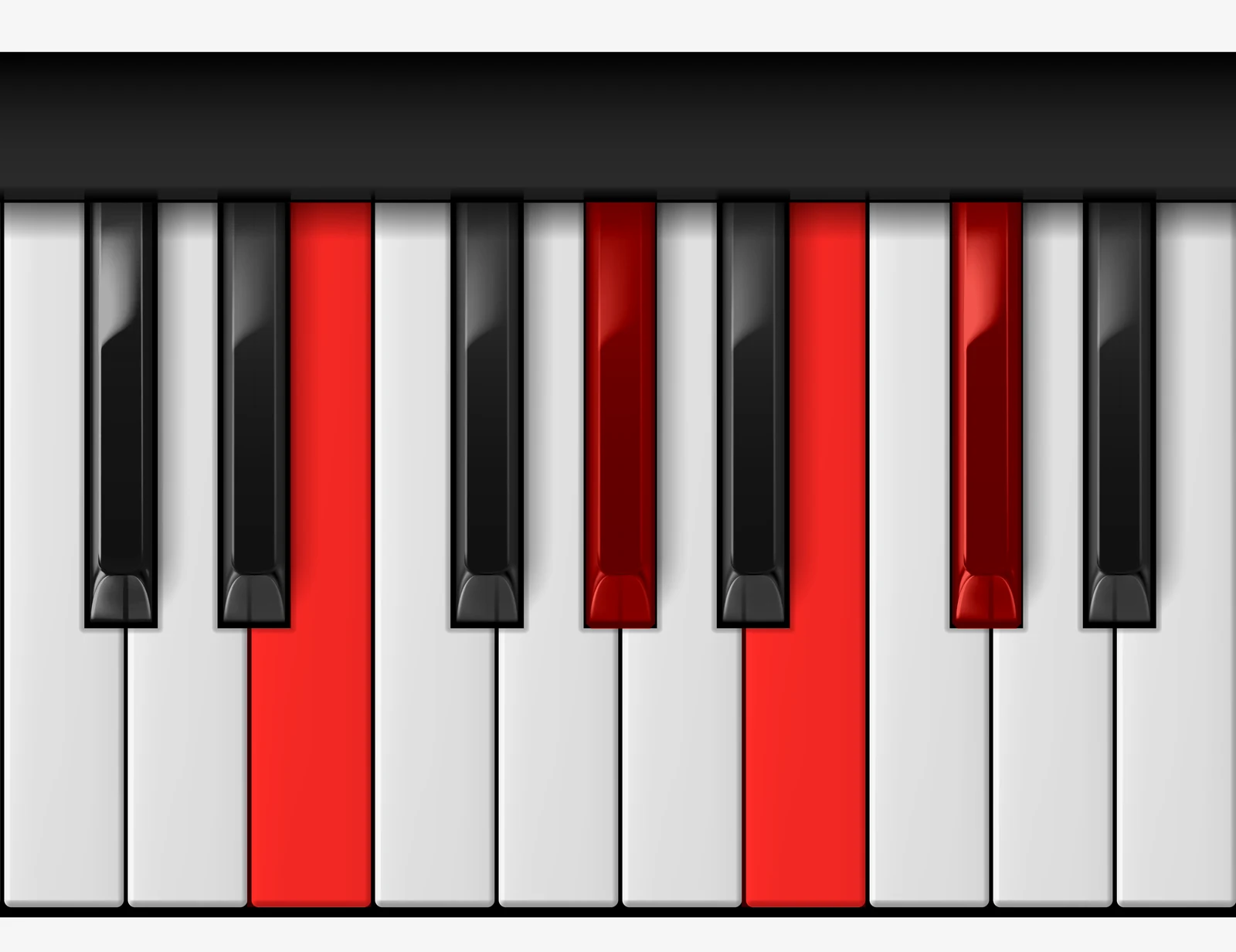 E Major 6 piano chord, root position — E, G#, B, C#