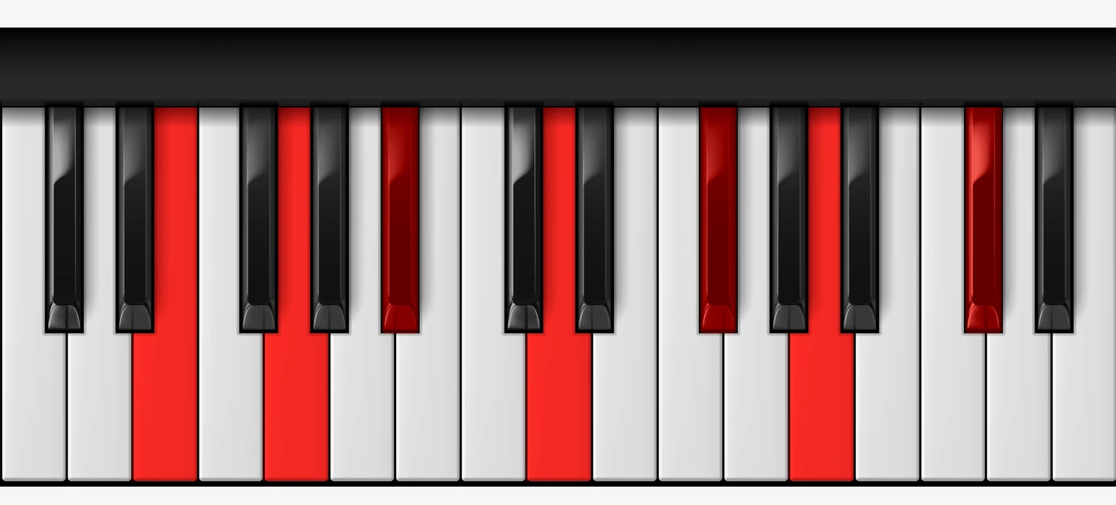 E mi13♭5 piano chord, root position — E, G, Bb, D, F#, A, C#