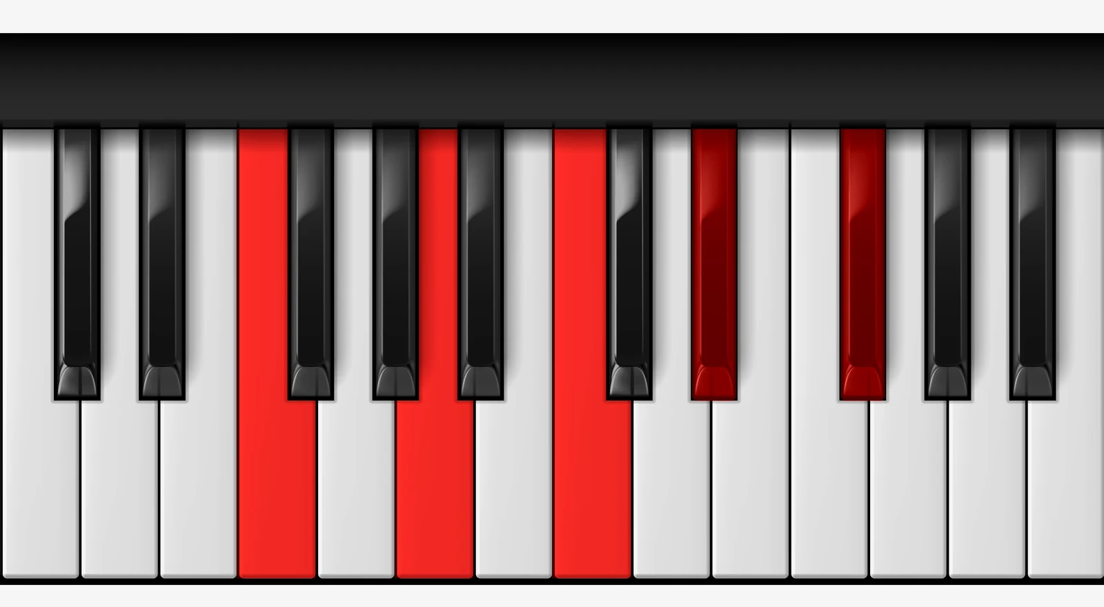 F 7♭9 piano chord, root position — F, A, C, Eb, Gb