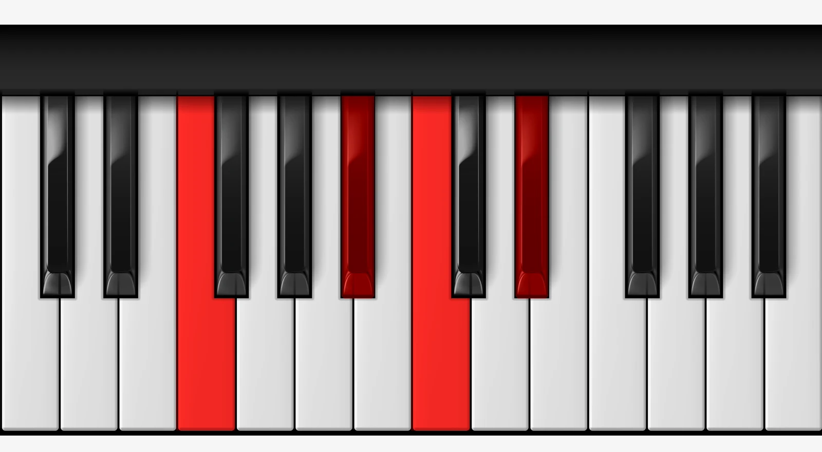 F 7sus4 piano chord, root position — F, Bb, C, Eb