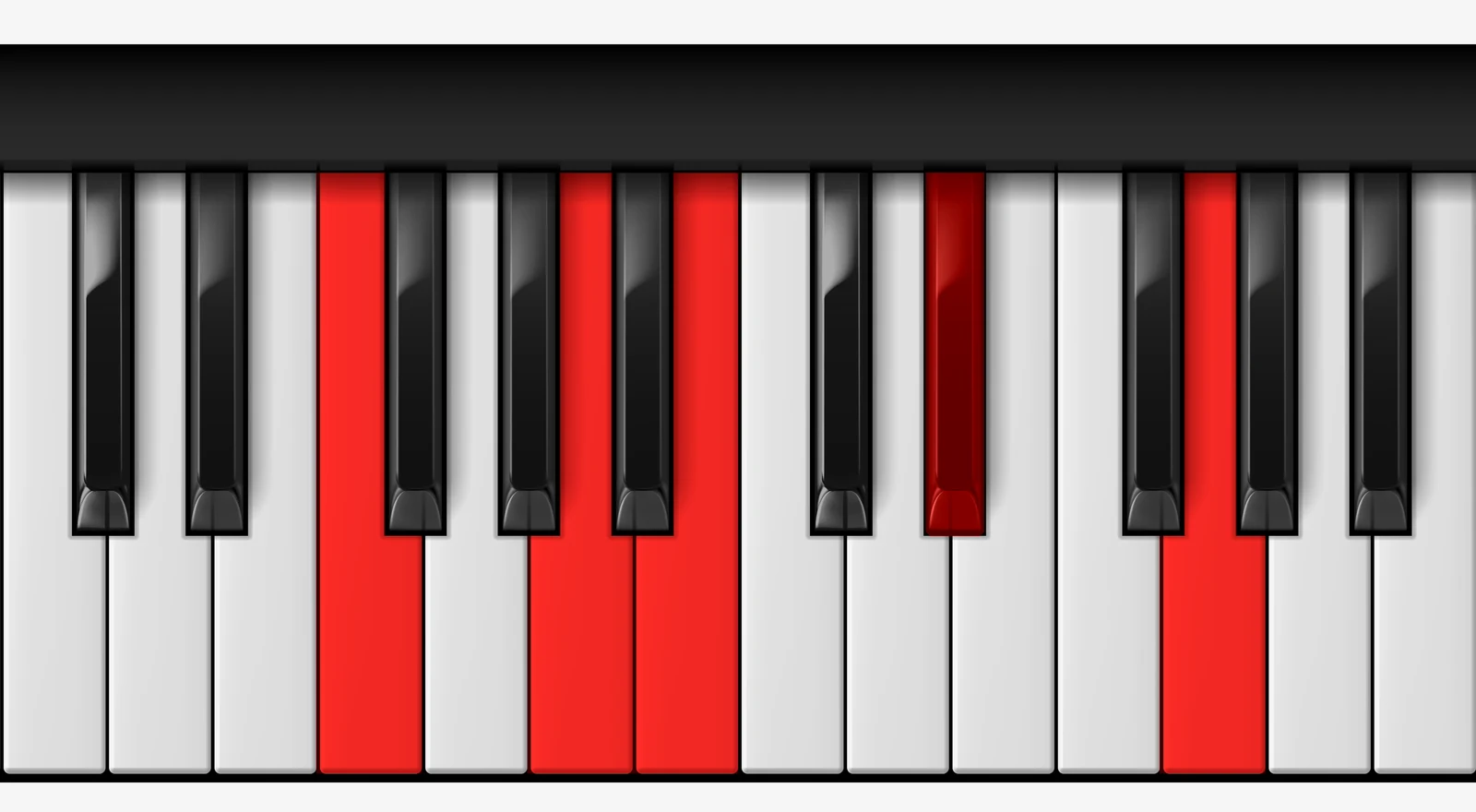 F 9♭5 piano chord, root position — F, A, B, Eb, G