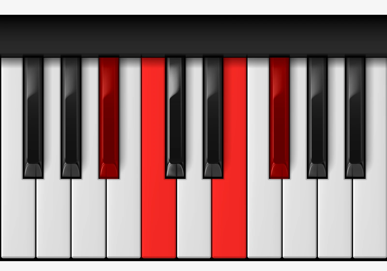 F# 7♭5 piano chord, 1st inversion — A#, C, E, F#