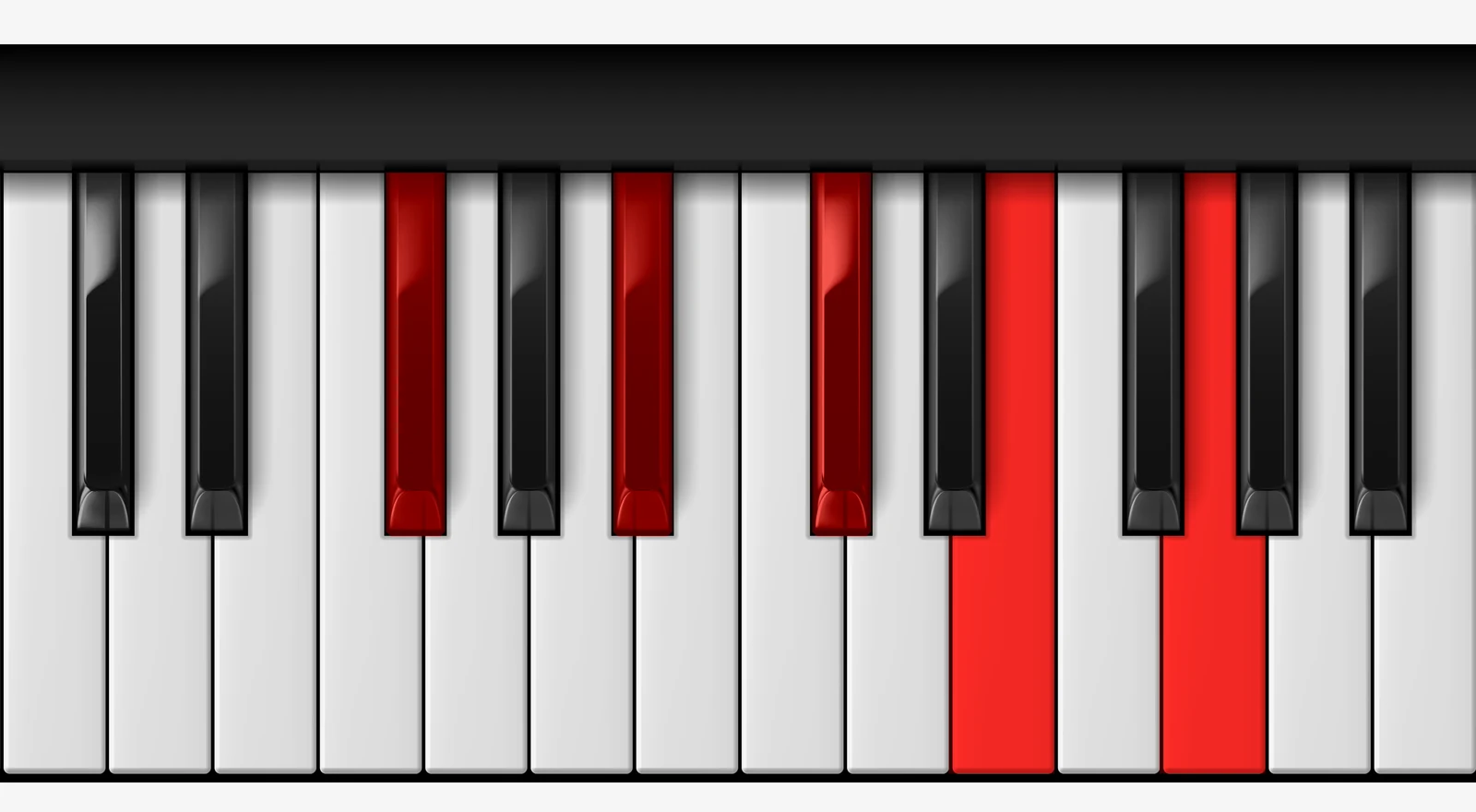 F# 7♭9 piano chord, root position — F#, A#, C#, E, G