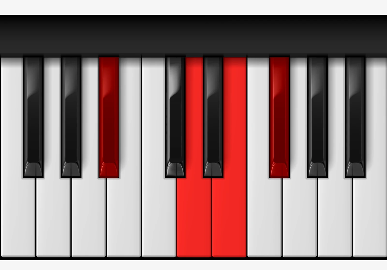 F# 7♯5 piano chord, 1st inversion — A#, D, E, F#