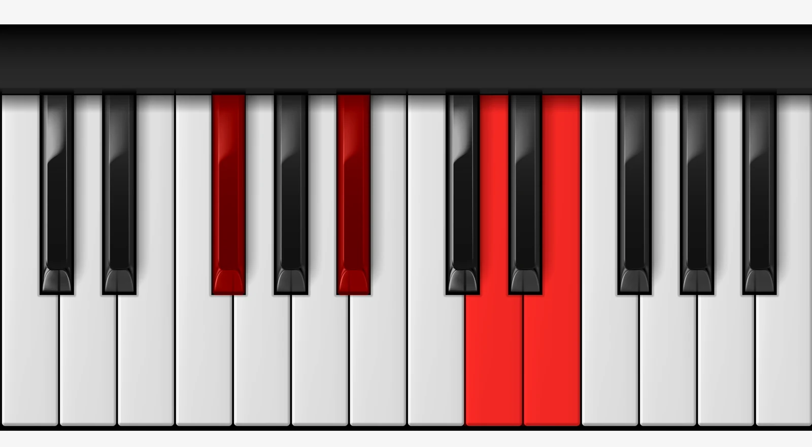 F# 7♯5 piano chord, root position — F#, A#, D, E