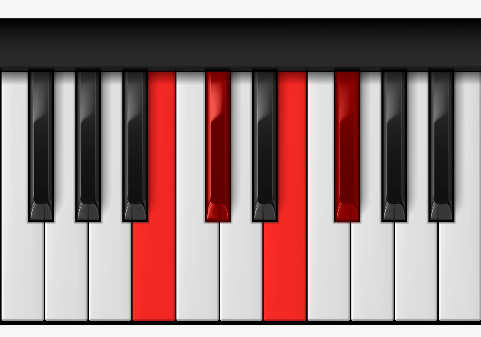 F# 7sus4 piano chord, 1st inversion — B, C#, E, F#