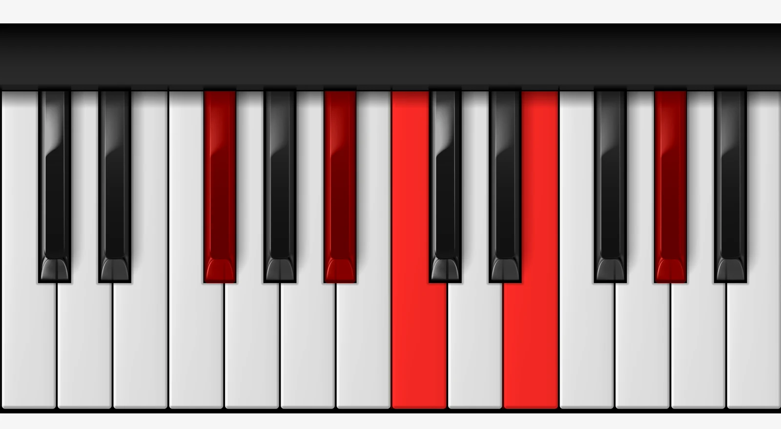 F# 9♭5 piano chord, root position — F#, A#, C, E, G#