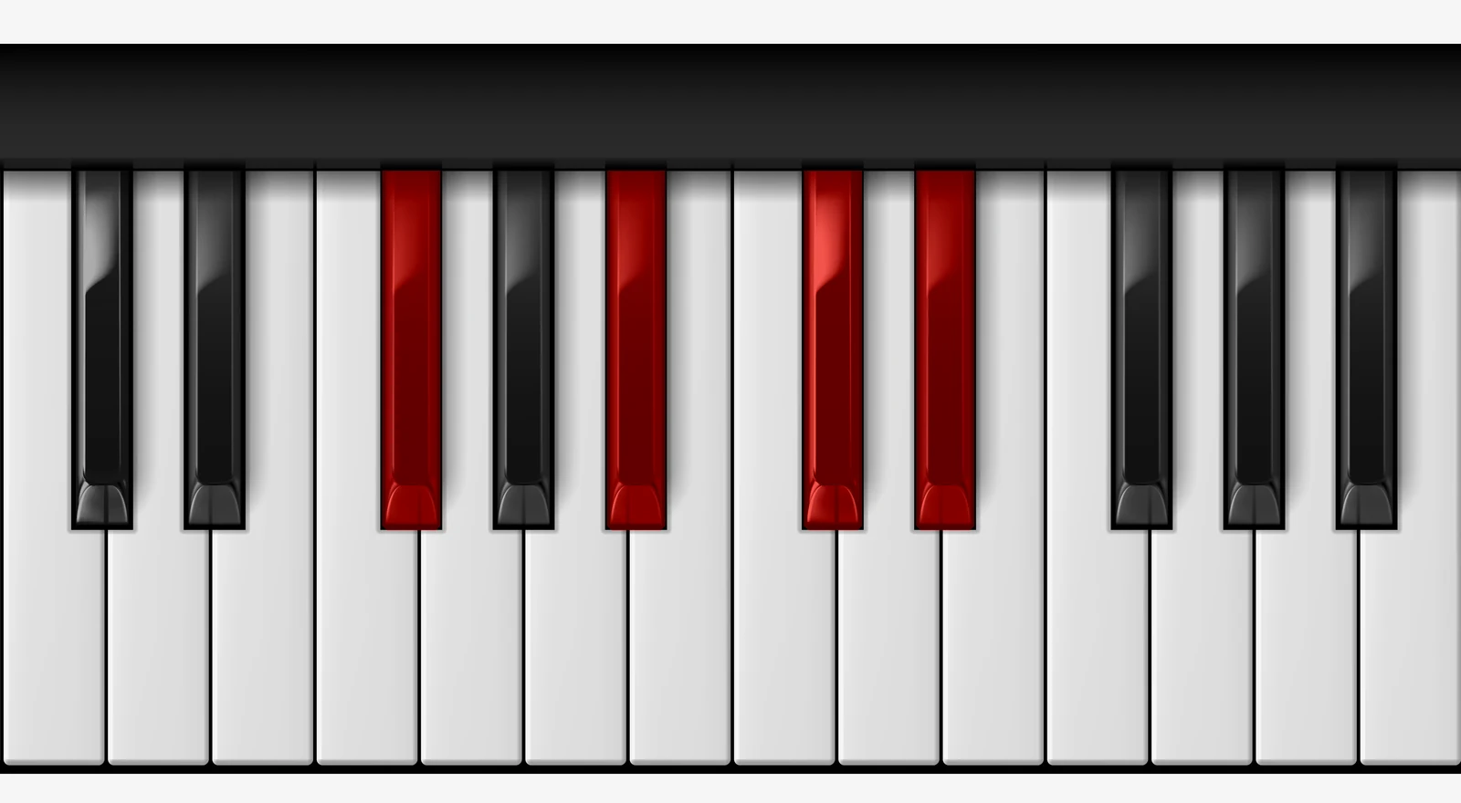 F# Major 6 piano chord, root position — F#, A#, C#, D#
