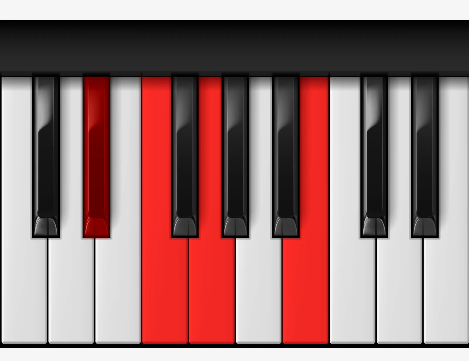 G 7♯5 piano chord, 2nd inversion — D#, F, G, B