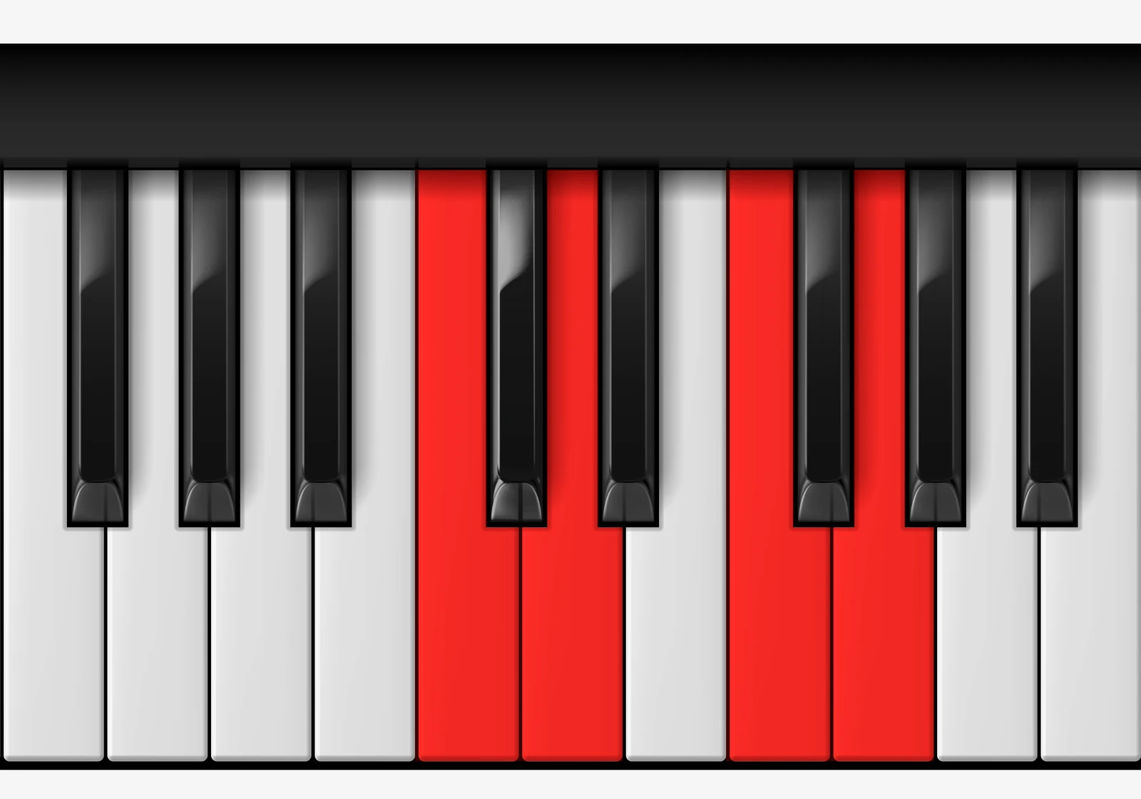 G 7sus4 piano chord, 1st inversion — C, D, F, G