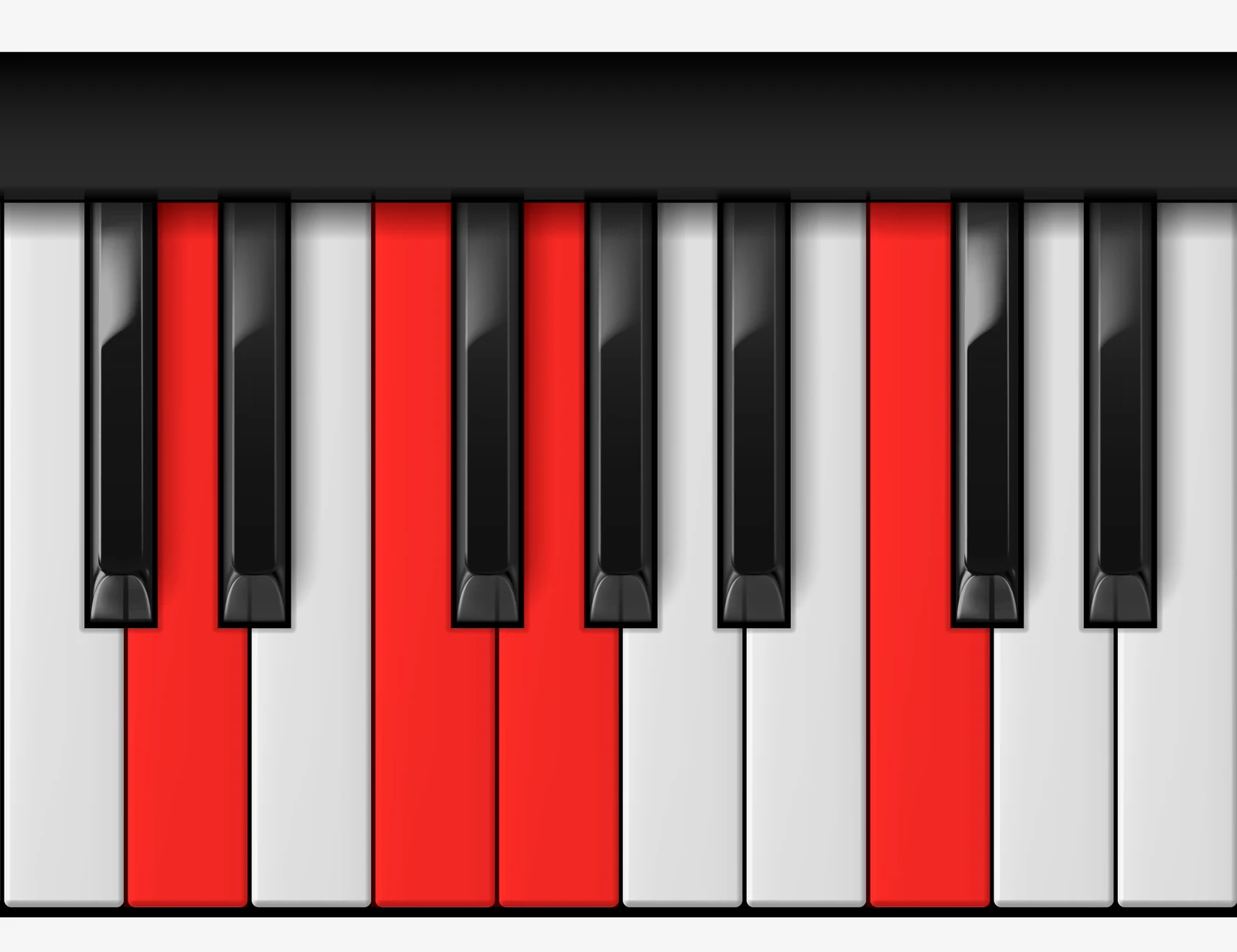 G 7sus4 piano chord, 2nd inversion — D, F, G, C