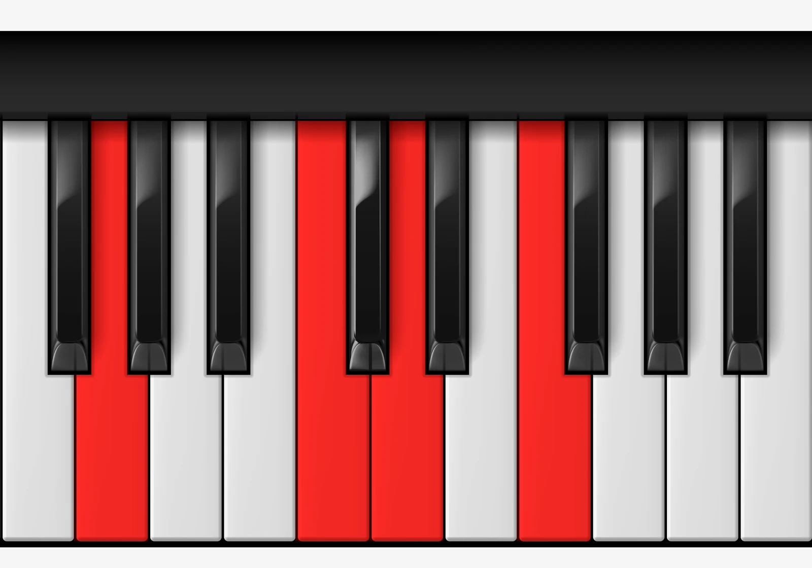 G 7sus4 piano chord, root position — G, C, D, F