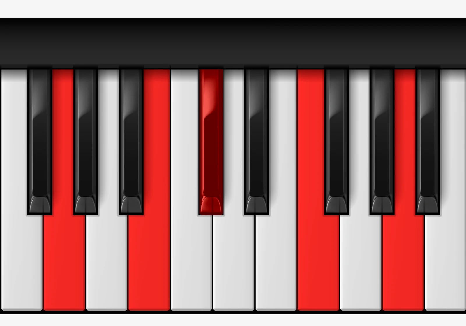 G 9♭5 piano chord, root position — G, B, Db, F, A