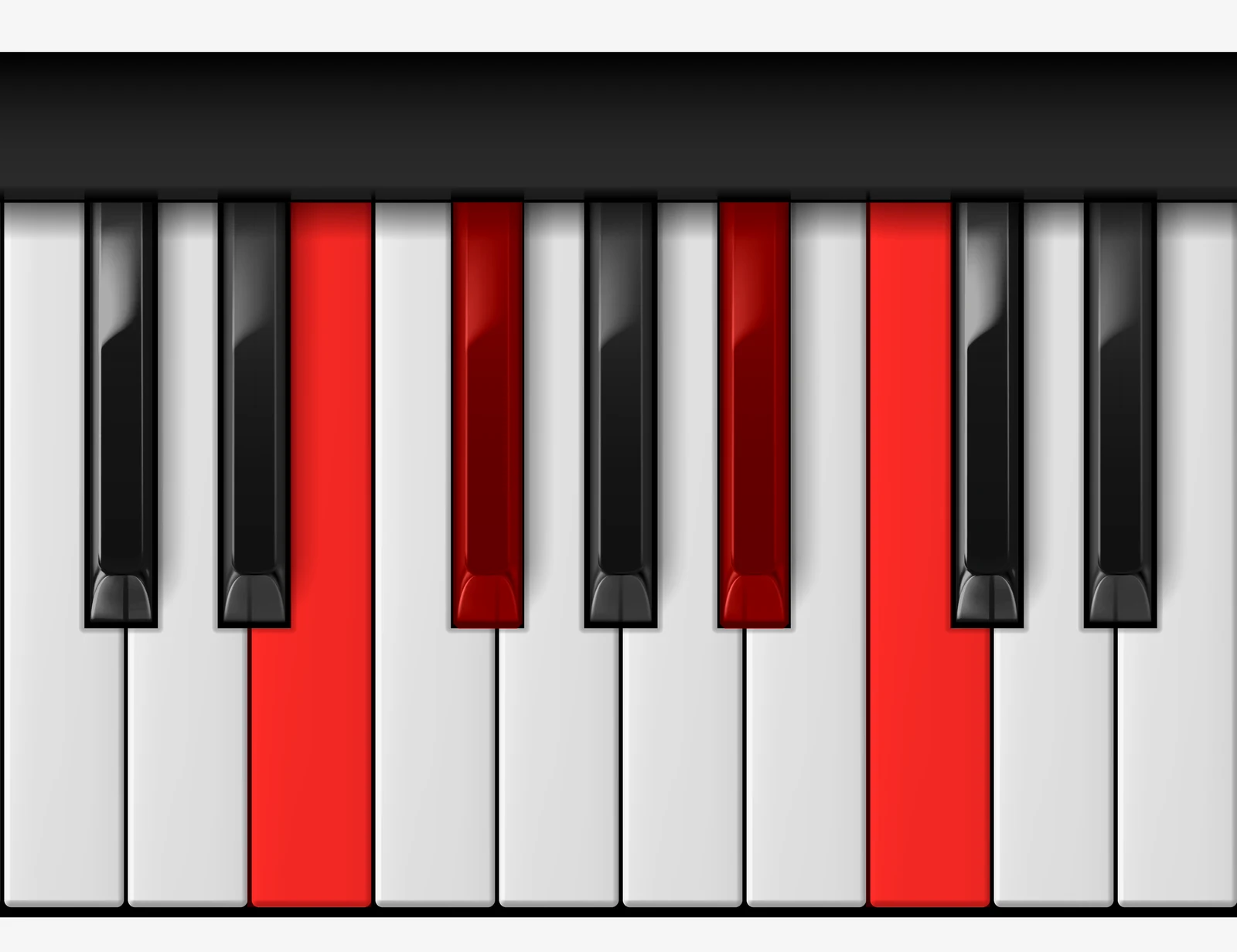 Gb 7♭5 piano chord, 3rd inversion — E, Gb, Bb, C