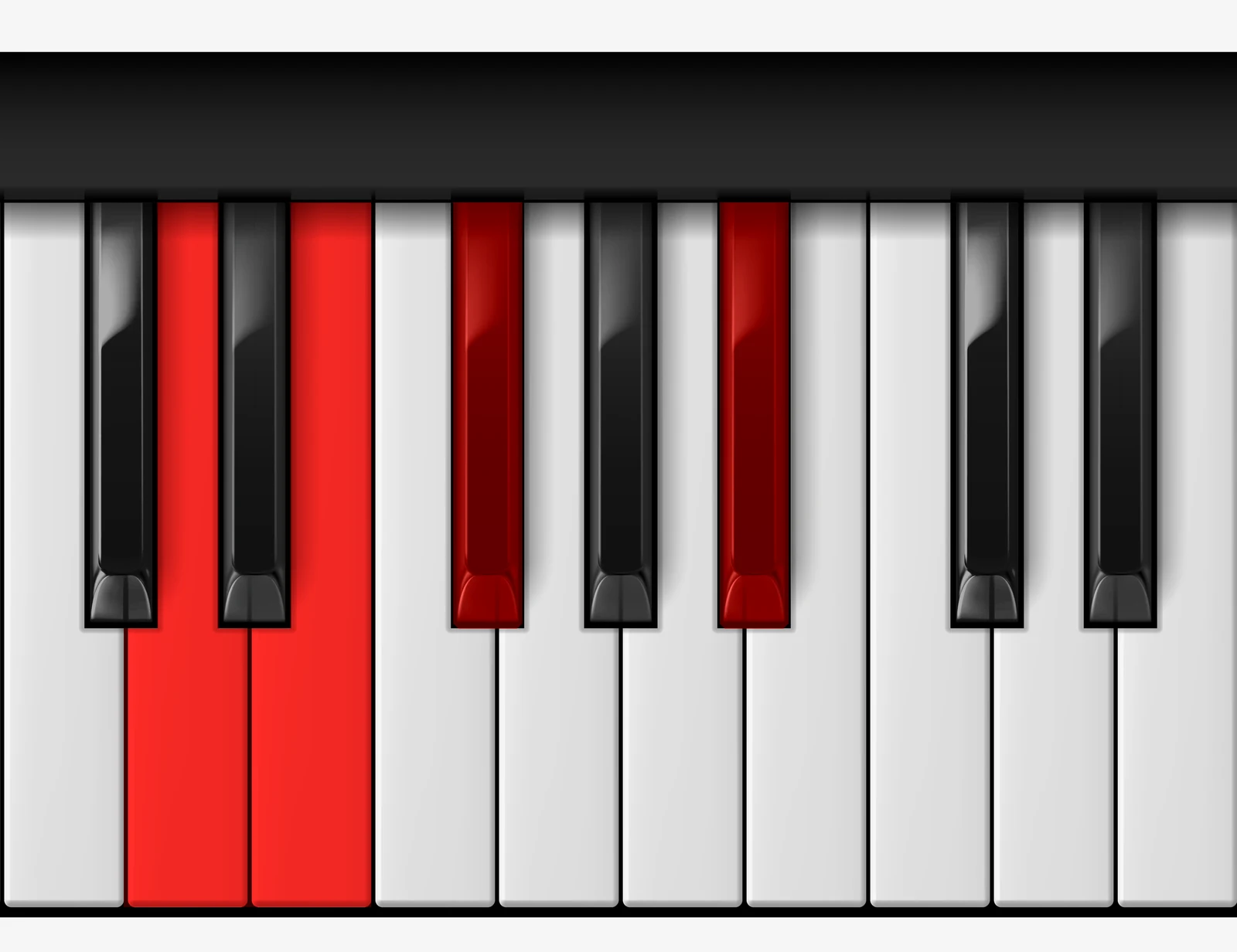 Gb 7♯5 piano chord, 2nd inversion — D, E, Gb, Bb