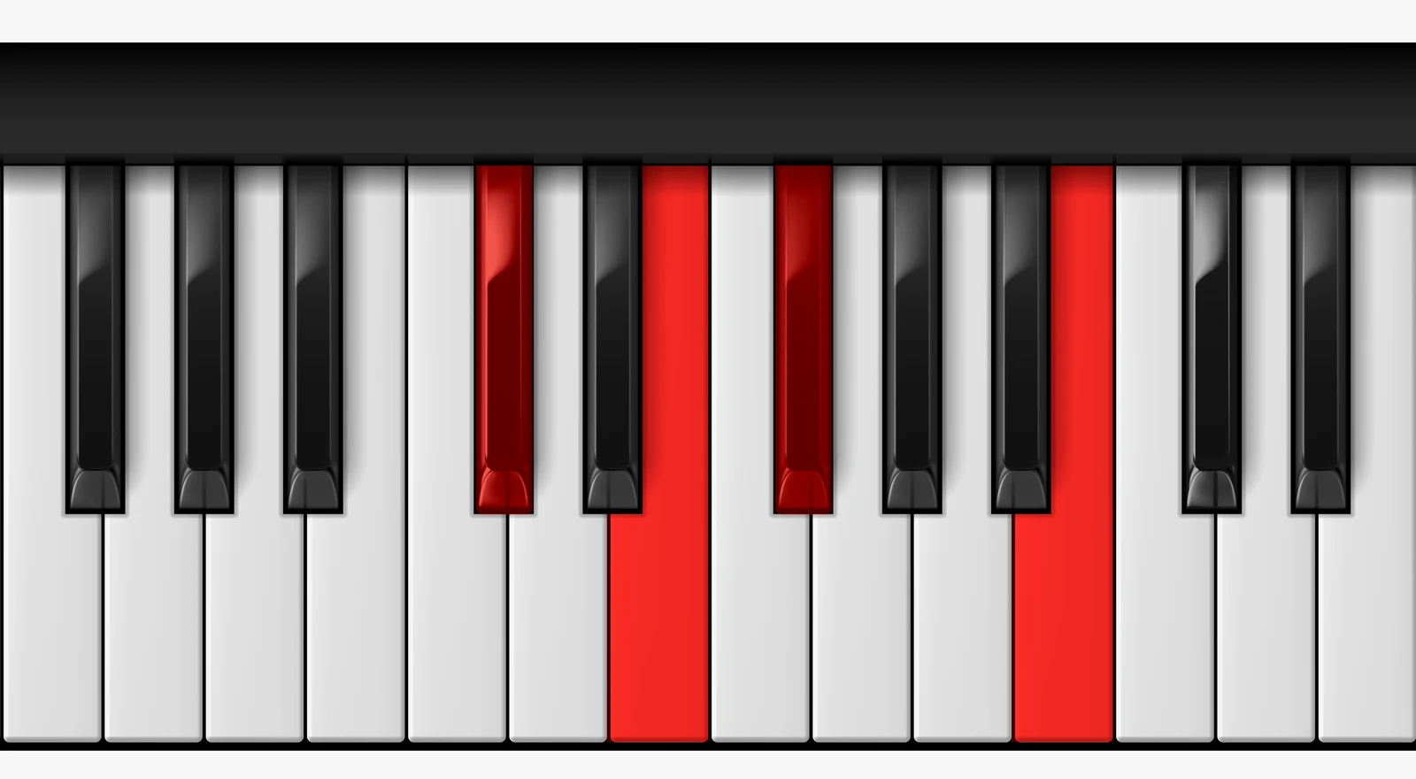 Gb 7sus4 piano chord, 2nd inversion — Db, E, Gb, B