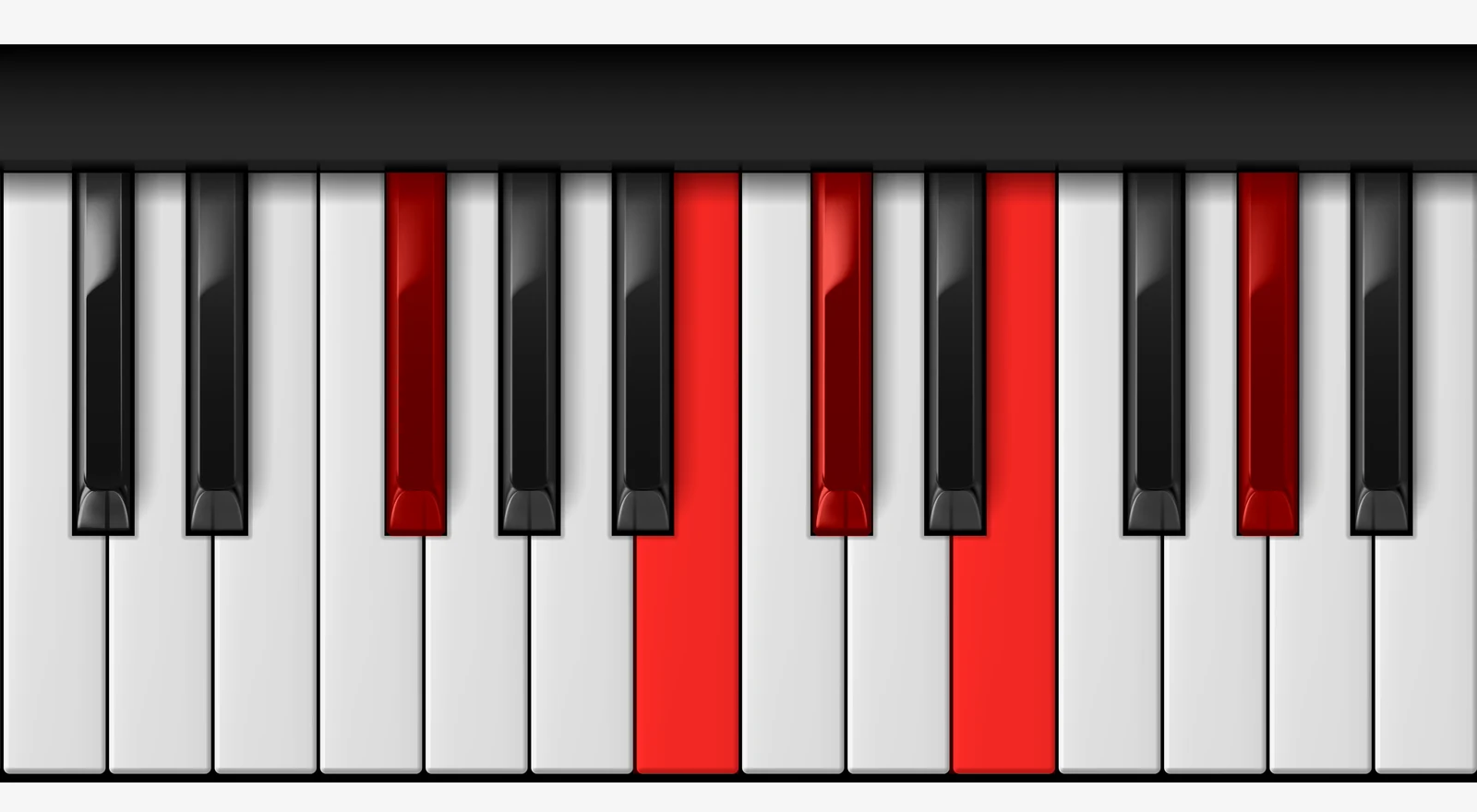 Gb 9sus4 piano chord, root position — Gb, B, Db, E, Ab