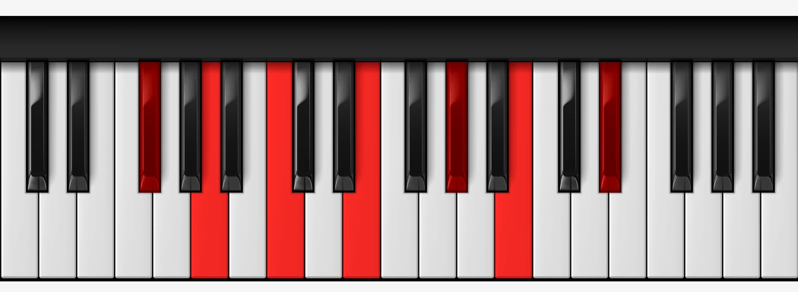 Gb mi13♭5 piano chord, root position — Gb, A, C, E, Ab, B, Eb