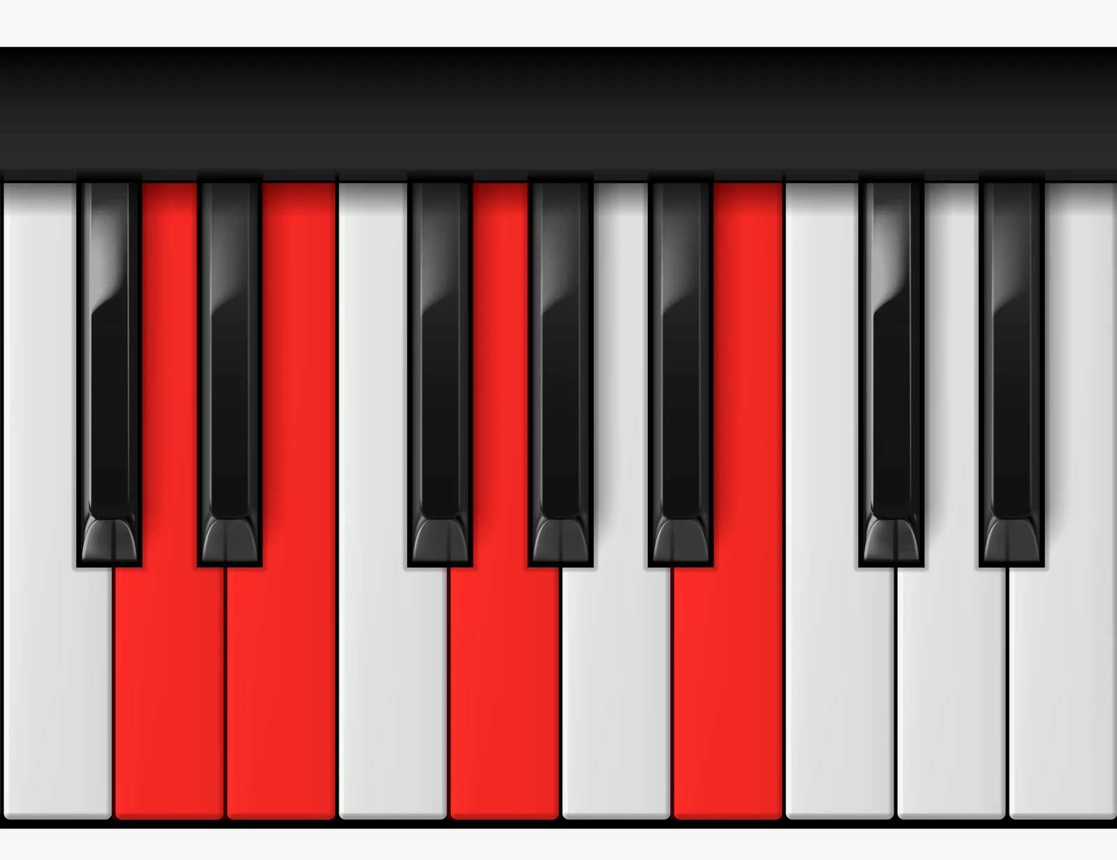 G Major 6 piano chord, 2nd inversion — D, E, G, B