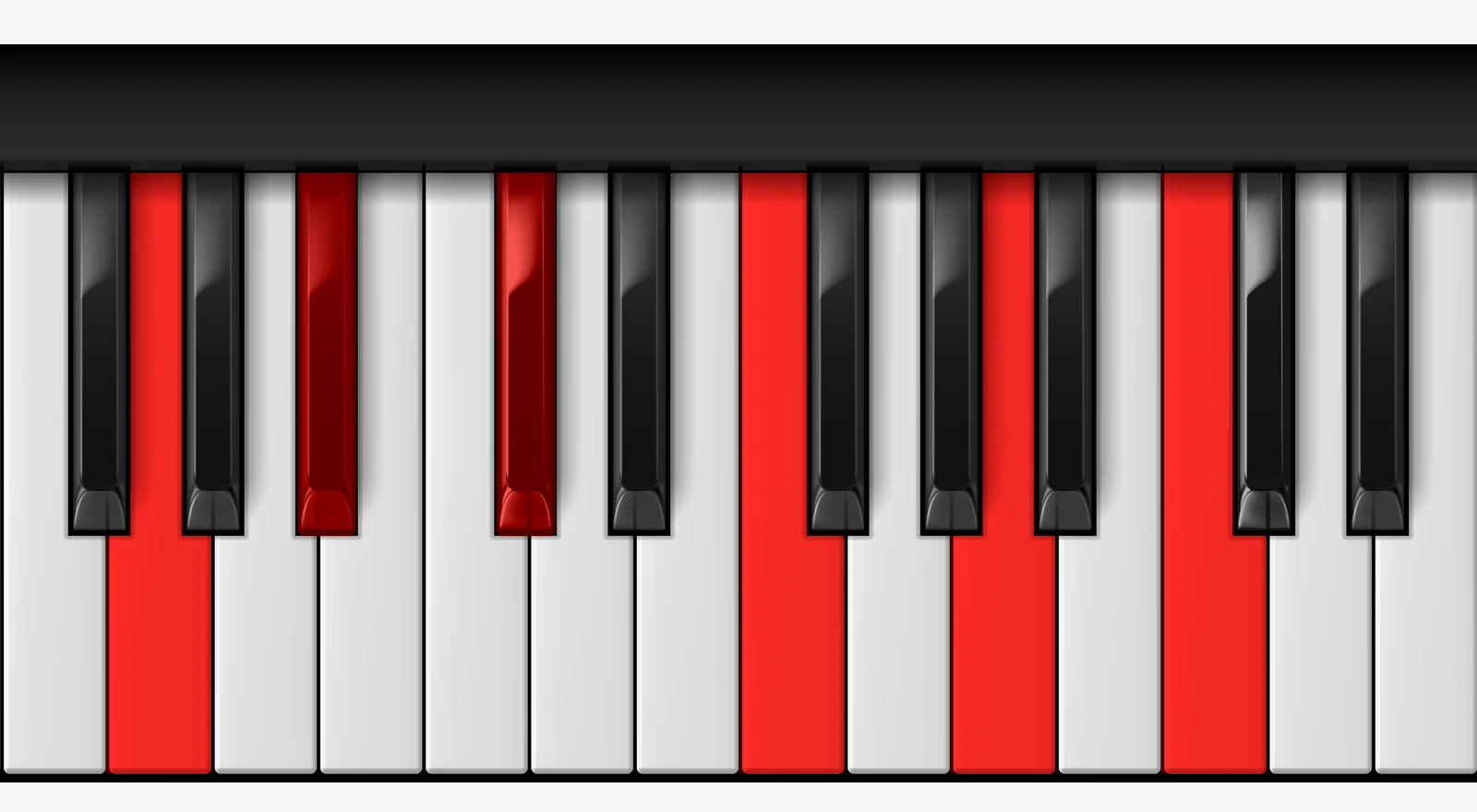 G mi11♭5 piano chord, root position — G, Bb, Db, F, A, C