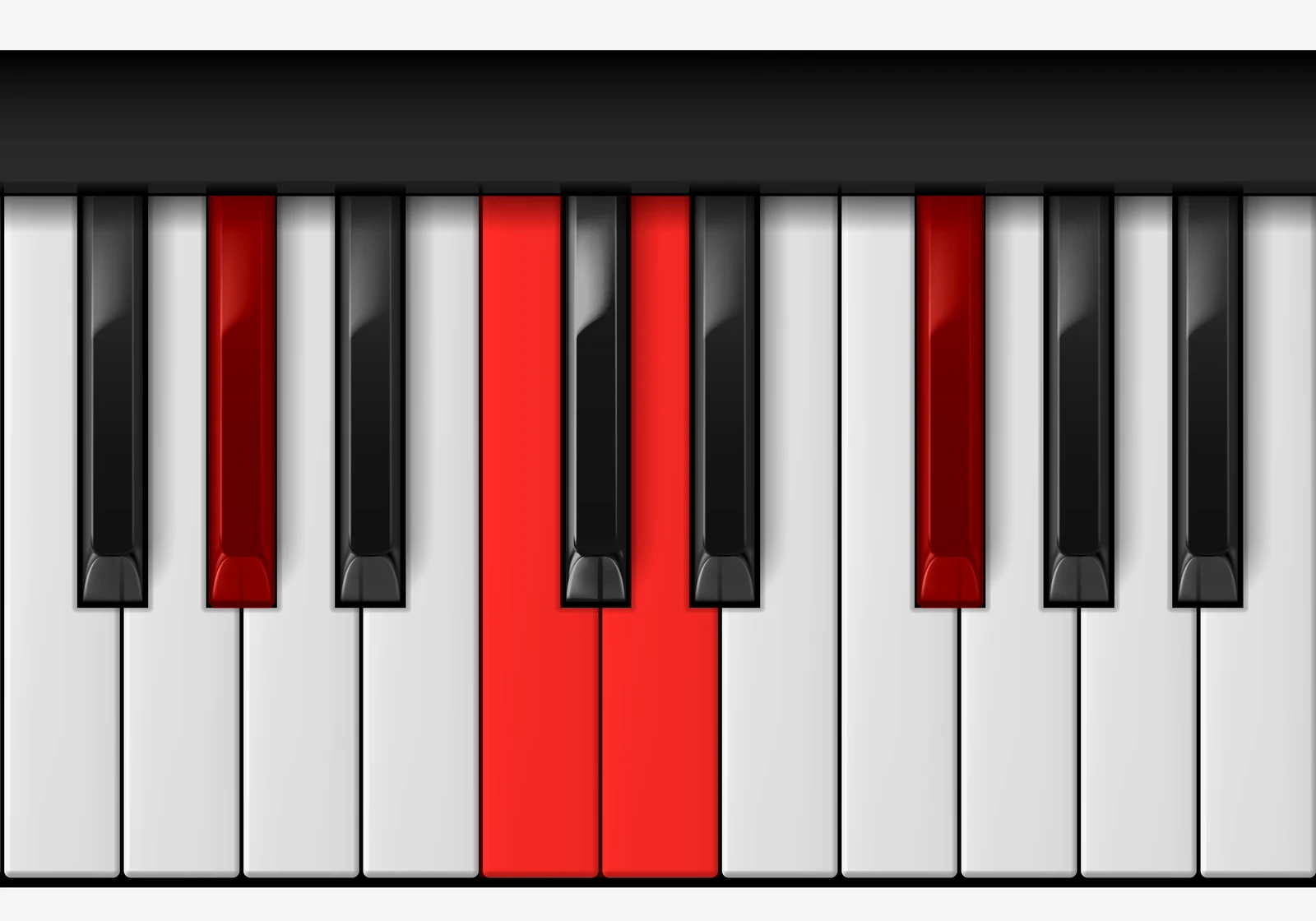 G# 7♭5 piano chord, root position — G#, C, D, F#